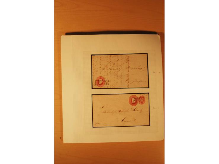 1850/67, zweibändige alte gestempelte Sammlung, dabei rd. 140 Briefe und gebrauchte Ganzsachen sowie eine Vielzahl von losen 