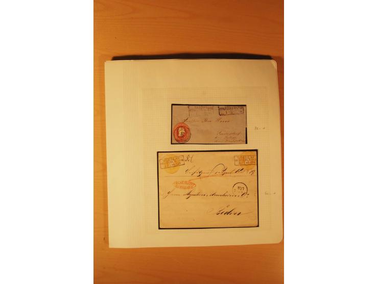 1850/67, zweibändige alte gestempelte Sammlung, dabei rd. 140 Briefe und gebrauchte Ganzsachen sowie eine Vielzahl von losen 