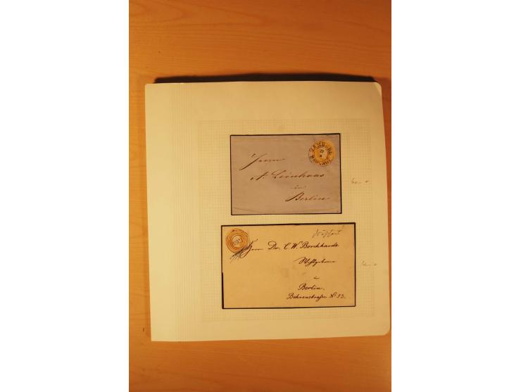 1850/67, zweibändige alte gestempelte Sammlung, dabei rd. 140 Briefe und gebrauchte Ganzsachen sowie eine Vielzahl von losen 