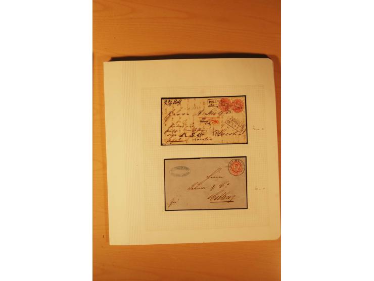 1850/67, zweibändige alte gestempelte Sammlung, dabei rd. 140 Briefe und gebrauchte Ganzsachen sowie eine Vielzahl von losen 