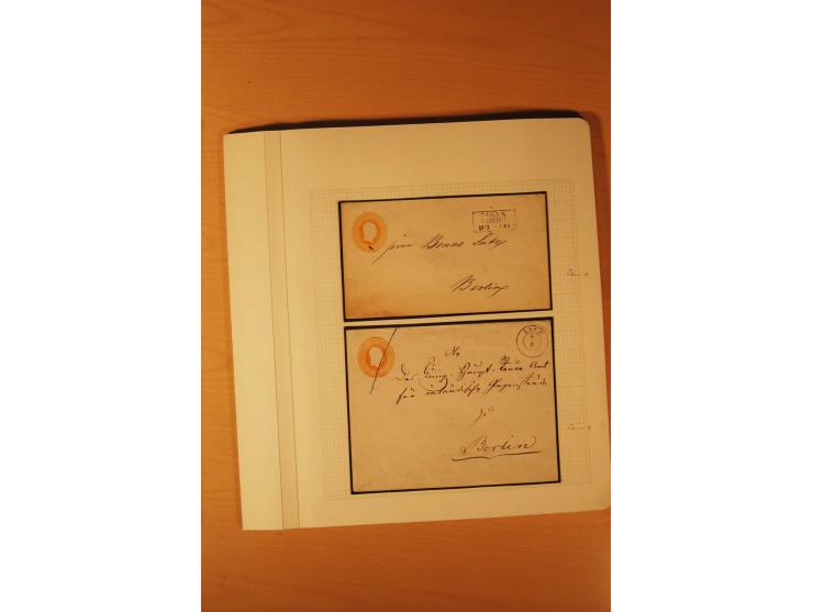 1850/67, zweibändige alte gestempelte Sammlung, dabei rd. 140 Briefe und gebrauchte Ganzsachen sowie eine Vielzahl von losen 