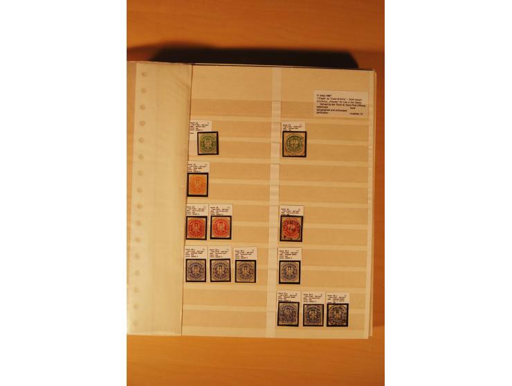 1850/67, ungebrauchte und gestempelte Sammlung, dabei Farbnuancen, dünnes Papier, Plattenfehler wie Mi.-Nr. 11I (Attest Kasta