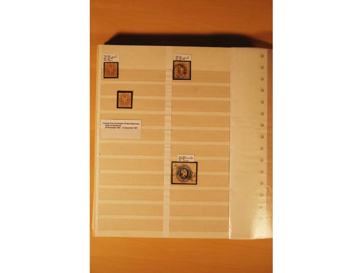 1850/67, ungebrauchte und gestempelte Sammlung, dabei Farbnuancen, dünnes Papier, Plattenfehler wie Mi.-Nr. 11I (Attest Kasta
