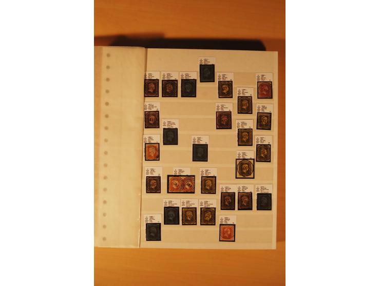 1850/67, ungebrauchte und gestempelte Sammlung, dabei Farbnuancen, dünnes Papier, Plattenfehler wie Mi.-Nr. 11I (Attest Kasta