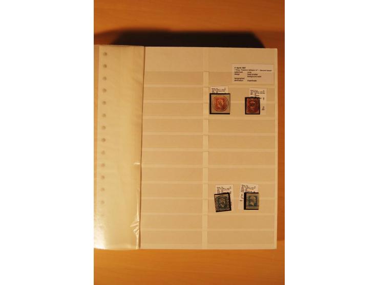 1850/67, ungebrauchte und gestempelte Sammlung, dabei Farbnuancen, dünnes Papier, Plattenfehler wie Mi.-Nr. 11I (Attest Kasta