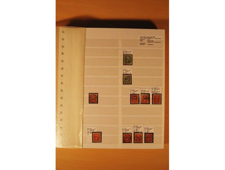 1850/67, ungebrauchte und gestempelte Sammlung, dabei Farbnuancen, dünnes Papier, Plattenfehler wie Mi.-Nr. 11I (Attest Kasta