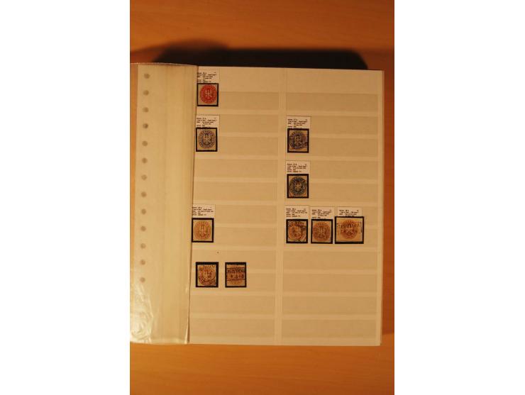 1850/67, ungebrauchte und gestempelte Sammlung, dabei Farbnuancen, dünnes Papier, Plattenfehler wie Mi.-Nr. 11I (Attest Kasta