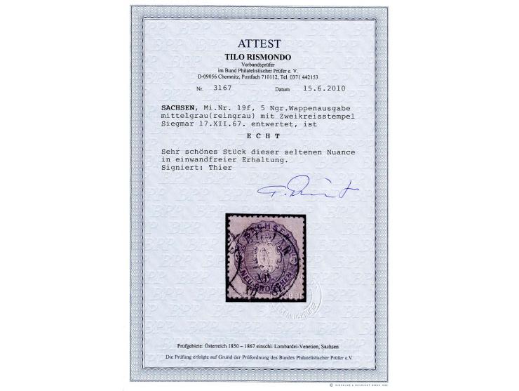 1850/67, gestempelte Sammlung mit u.a. Mi.-Nr. 1a (kleine Mängel), 2Ia (2), 2Id, 2IId, 12 (7), 13 (3), 18aa, 19d (2), 19f etc