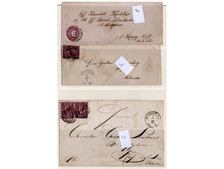 1850/67, gestempelte Sammlung mit u.a. Mi.-Nr. 1a (kleine Mängel), 2Ia (2), 2Id, 2IId, 12 (7), 13 (3), 18aa, 19d (2), 19f etc
