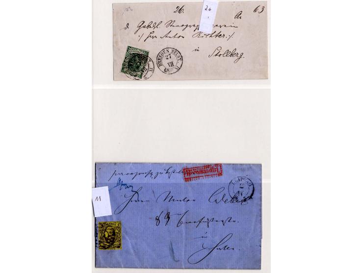 1850/67, gestempelte Sammlung mit u.a. Mi.-Nr. 1a (kleine Mängel), 2Ia (2), 2Id, 2IId, 12 (7), 13 (3), 18aa, 19d (2), 19f etc