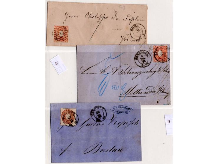 1850/67, gestempelte Sammlung mit u.a. Mi.-Nr. 1a (kleine Mängel), 2Ia (2), 2Id, 2IId, 12 (7), 13 (3), 18aa, 19d (2), 19f etc