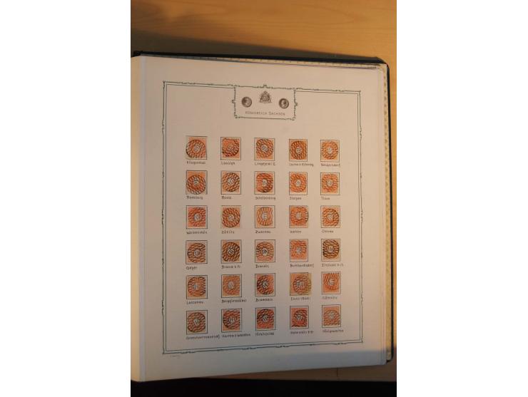 NUMMERNSTEMPEL-SAMMLUNG WALTER OPITZ: Spezialalbum von Heinrich Eggersglüss von 1898 mit 2 vollständigen Nummernstempel-Samml