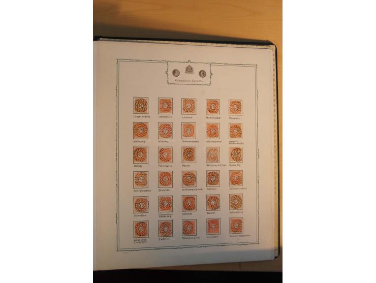 NUMMERNSTEMPEL-SAMMLUNG WALTER OPITZ: Spezialalbum von Heinrich Eggersglüss von 1898 mit 2 vollständigen Nummernstempel-Samml