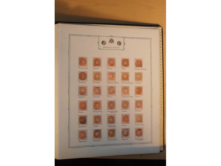 NUMMERNSTEMPEL-SAMMLUNG WALTER OPITZ: Spezialalbum von Heinrich Eggersglüss von 1898 mit 2 vollständigen Nummernstempel-Samml
