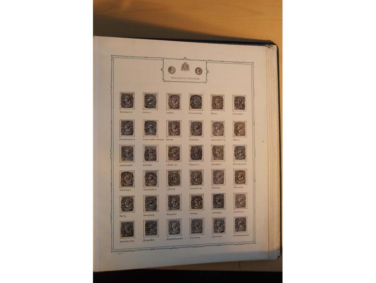 NUMMERNSTEMPEL-SAMMLUNG WALTER OPITZ: Spezialalbum von Heinrich Eggersglüss von 1898 mit 2 vollständigen Nummernstempel-Samml