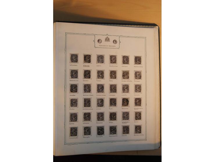 NUMMERNSTEMPEL-SAMMLUNG WALTER OPITZ: Spezialalbum von Heinrich Eggersglüss von 1898 mit 2 vollständigen Nummernstempel-Samml
