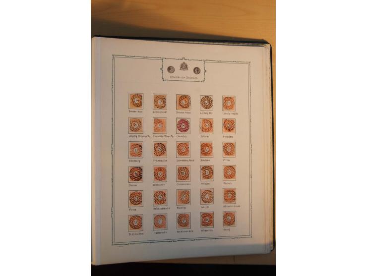 NUMMERNSTEMPEL-SAMMLUNG WALTER OPITZ: Spezialalbum von Heinrich Eggersglüss von 1898 mit 2 vollständigen Nummernstempel-Samml