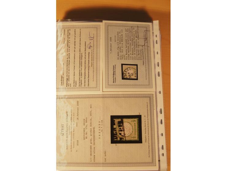1872/75, Brustschilde-Spezialsammlung: auf 128 Blättern ausstellungsmäßig aufgezogen und beschriftet, dabei gute Einzelfranka