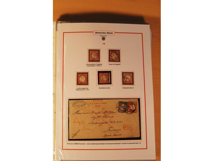1872/75, Brustschilde-Spezialsammlung: auf 128 Blättern ausstellungsmäßig aufgezogen und beschriftet, dabei gute Einzelfranka