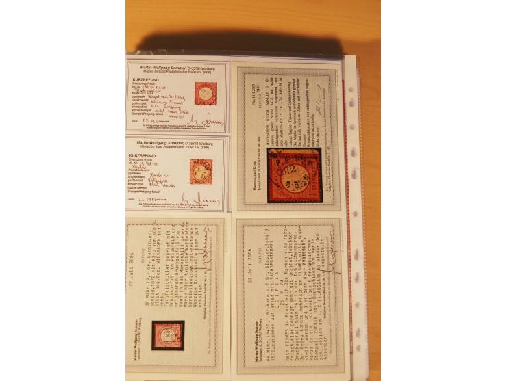 1872/75, Brustschilde-Spezialsammlung: auf 128 Blättern ausstellungsmäßig aufgezogen und beschriftet, dabei gute Einzelfranka