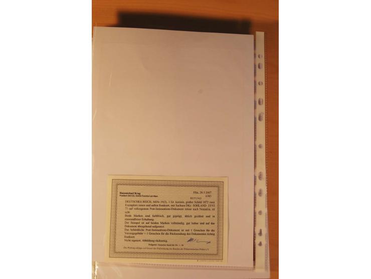 1872/75, Brustschilde-Spezialsammlung: auf 128 Blättern ausstellungsmäßig aufgezogen und beschriftet, dabei gute Einzelfranka