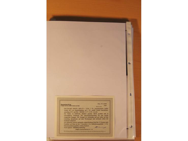 1872/75, Brustschilde-Spezialsammlung: auf 128 Blättern ausstellungsmäßig aufgezogen und beschriftet, dabei gute Einzelfranka