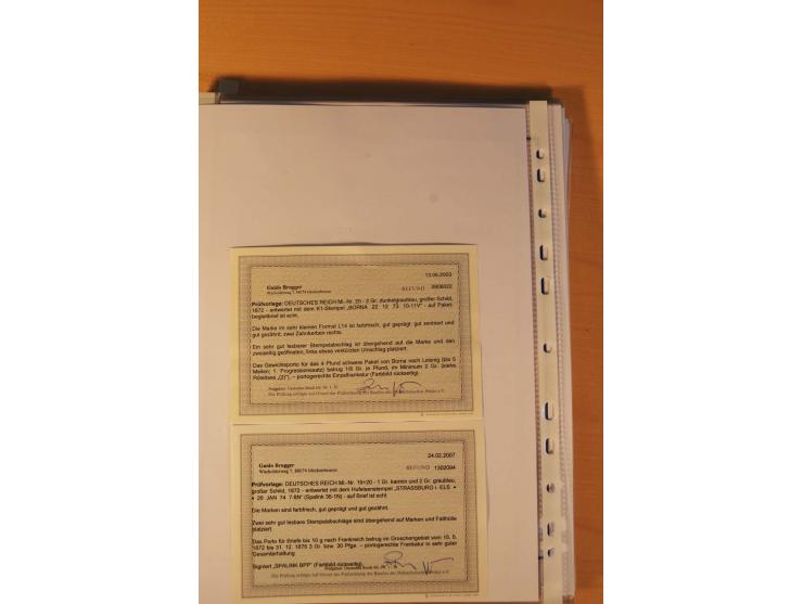1872/75, Brustschilde-Spezialsammlung: auf 128 Blättern ausstellungsmäßig aufgezogen und beschriftet, dabei gute Einzelfranka