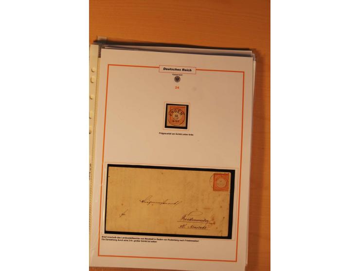 1872/75, Brustschilde-Spezialsammlung: auf 128 Blättern ausstellungsmäßig aufgezogen und beschriftet, dabei gute Einzelfranka