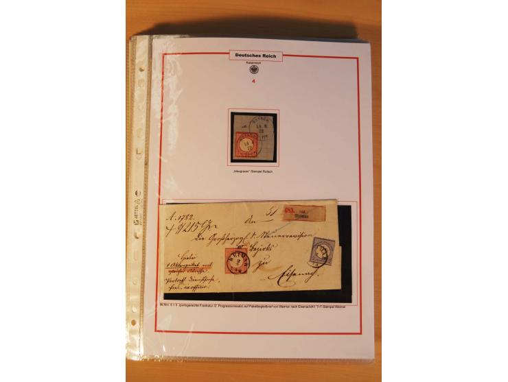 1872/75, Brustschilde-Spezialsammlung: auf 128 Blättern ausstellungsmäßig aufgezogen und beschriftet, dabei gute Einzelfranka
