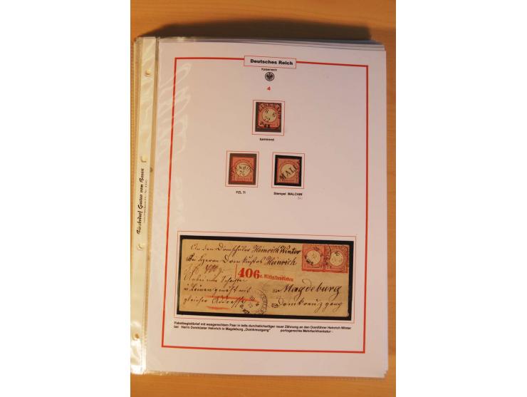 1872/75, Brustschilde-Spezialsammlung: auf 128 Blättern ausstellungsmäßig aufgezogen und beschriftet, dabei gute Einzelfranka