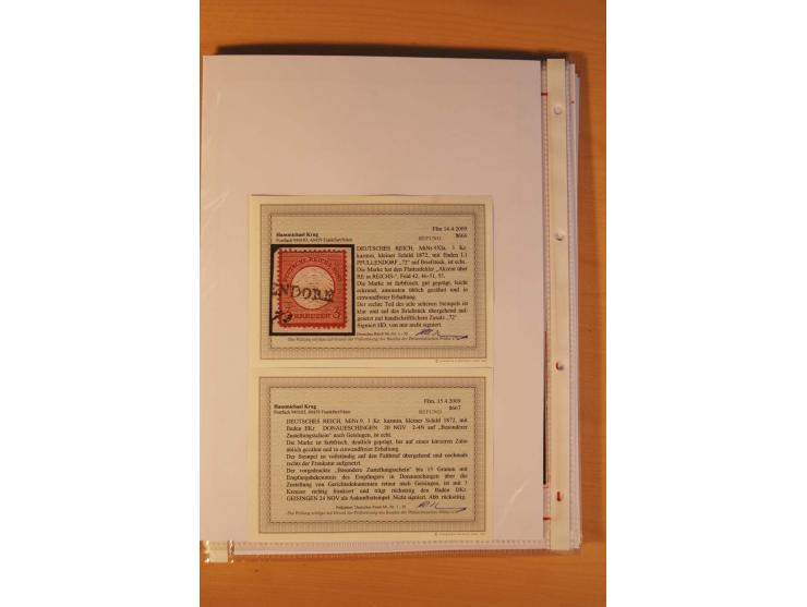 1872/75, Brustschilde-Spezialsammlung: auf 128 Blättern ausstellungsmäßig aufgezogen und beschriftet, dabei gute Einzelfranka