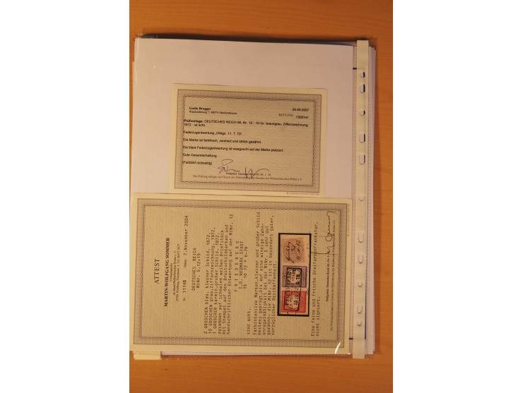 1872/75, Brustschilde-Spezialsammlung: auf 128 Blättern ausstellungsmäßig aufgezogen und beschriftet, dabei gute Einzelfranka