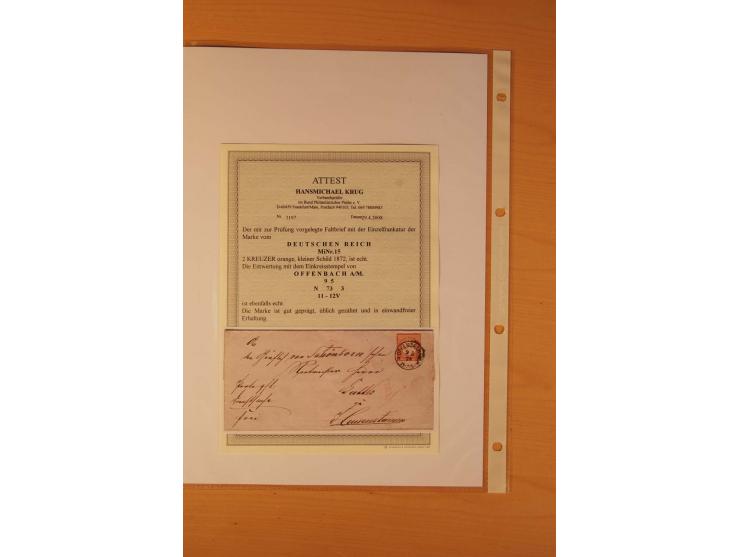 1872/75, Brustschilde-Spezialsammlung: auf 128 Blättern ausstellungsmäßig aufgezogen und beschriftet, dabei gute Einzelfranka