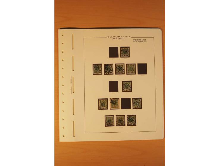 1889/1900 Krone/Adler: Große Forschungs- und Spezialsammlung der Plattenfehler und Fehler nach "Collegium Philatelicum", saub