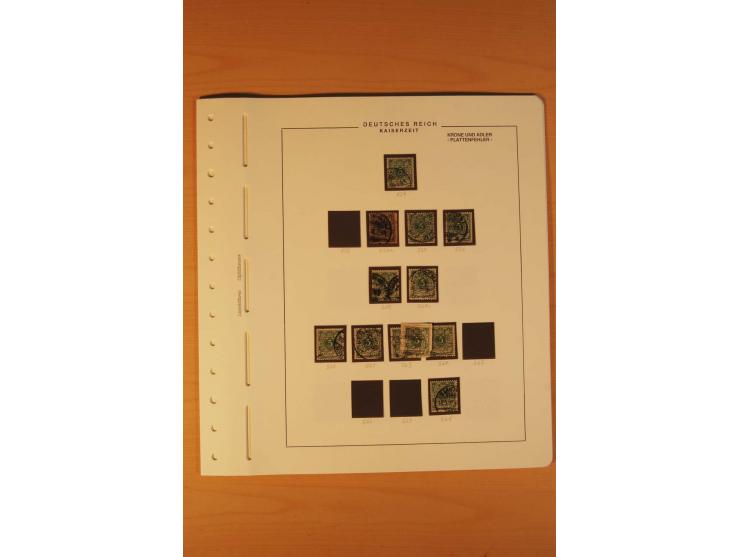 1889/1900 Krone/Adler: Große Forschungs- und Spezialsammlung der Plattenfehler und Fehler nach "Collegium Philatelicum", saub