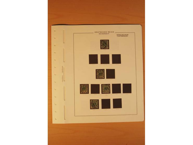 1889/1900 Krone/Adler: Große Forschungs- und Spezialsammlung der Plattenfehler und Fehler nach "Collegium Philatelicum", saub