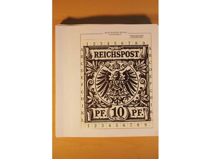 1889/1900 Krone/Adler: Große Forschungs- und Spezialsammlung der Plattenfehler und Fehler nach "Collegium Philatelicum", saub