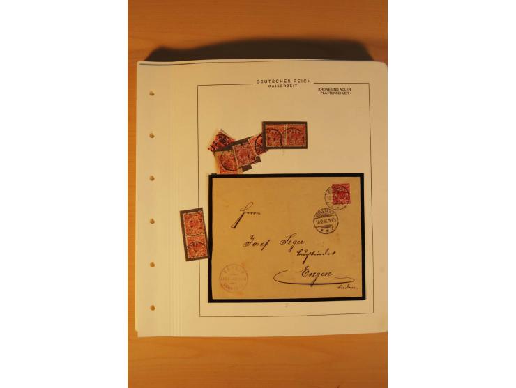 1889/1900 Krone/Adler: Große Forschungs- und Spezialsammlung der Plattenfehler und Fehler nach "Collegium Philatelicum", saub