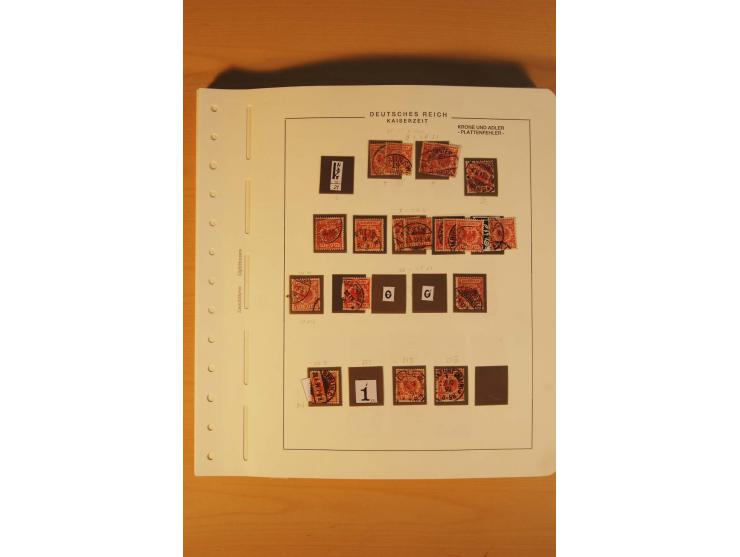 1889/1900 Krone/Adler: Große Forschungs- und Spezialsammlung der Plattenfehler und Fehler nach "Collegium Philatelicum", saub