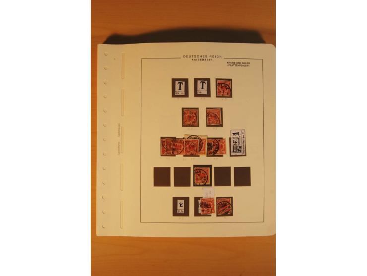 1889/1900 Krone/Adler: Große Forschungs- und Spezialsammlung der Plattenfehler und Fehler nach "Collegium Philatelicum", saub