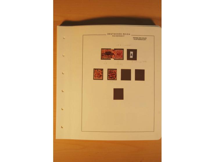 1889/1900 Krone/Adler: Große Forschungs- und Spezialsammlung der Plattenfehler und Fehler nach "Collegium Philatelicum", saub