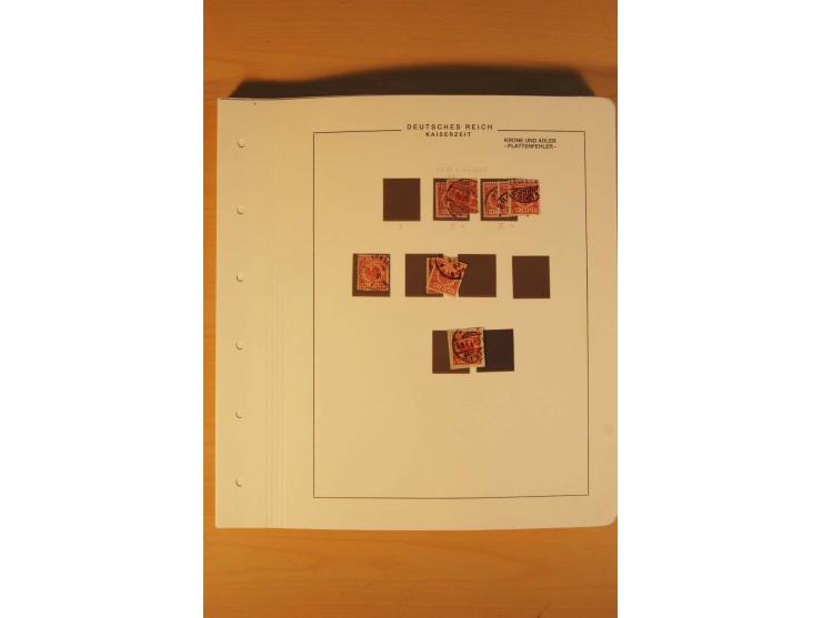 1889/1900 Krone/Adler: Große Forschungs- und Spezialsammlung der Plattenfehler und Fehler nach "Collegium Philatelicum", saub