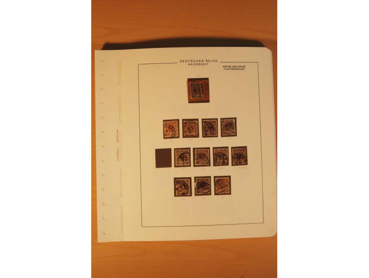 1889/1900 Krone/Adler: Große Forschungs- und Spezialsammlung der Plattenfehler und Fehler nach "Collegium Philatelicum", saub
