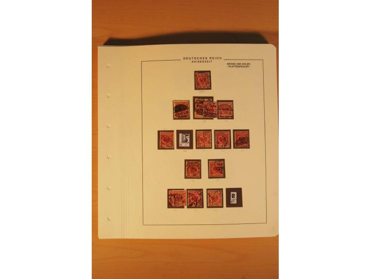 1889/1900 Krone/Adler: Große Forschungs- und Spezialsammlung der Plattenfehler und Fehler nach "Collegium Philatelicum", saub