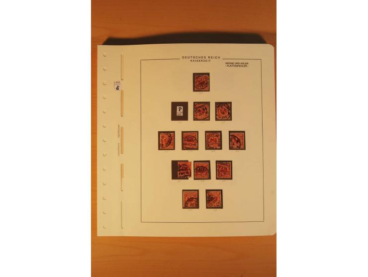 1889/1900 Krone/Adler: Große Forschungs- und Spezialsammlung der Plattenfehler und Fehler nach "Collegium Philatelicum", saub