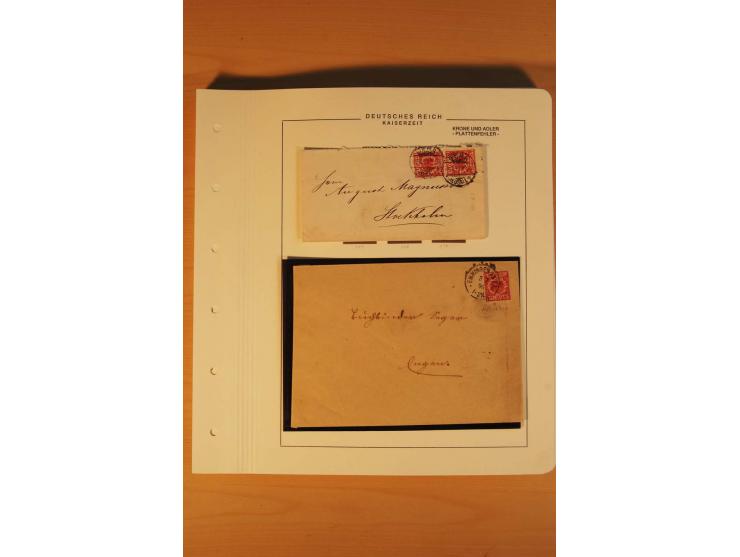 1889/1900 Krone/Adler: Große Forschungs- und Spezialsammlung der Plattenfehler und Fehler nach "Collegium Philatelicum", saub