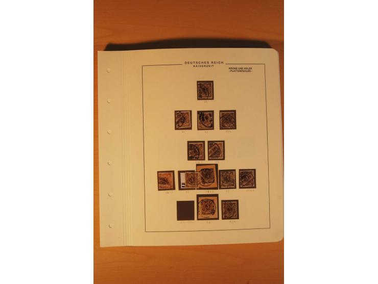 1889/1900 Krone/Adler: Große Forschungs- und Spezialsammlung der Plattenfehler und Fehler nach "Collegium Philatelicum", saub