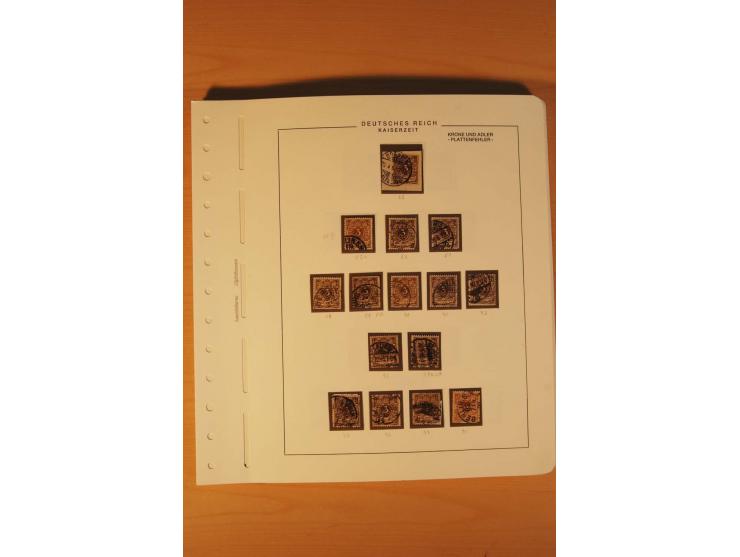 1889/1900 Krone/Adler: Große Forschungs- und Spezialsammlung der Plattenfehler und Fehler nach "Collegium Philatelicum", saub