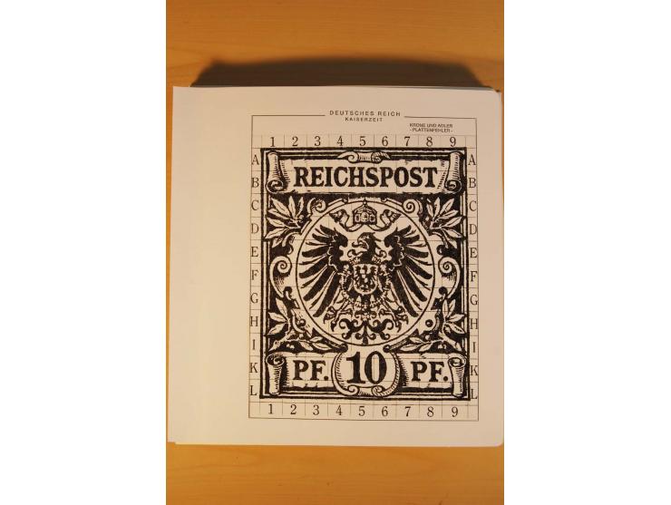 1889/1900 Krone/Adler: Große Forschungs- und Spezialsammlung der Plattenfehler und Fehler nach "Collegium Philatelicum", saub