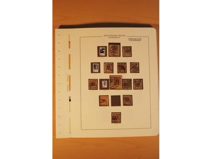 1889/1900 Krone/Adler: Große Forschungs- und Spezialsammlung der Plattenfehler und Fehler nach "Collegium Philatelicum", saub